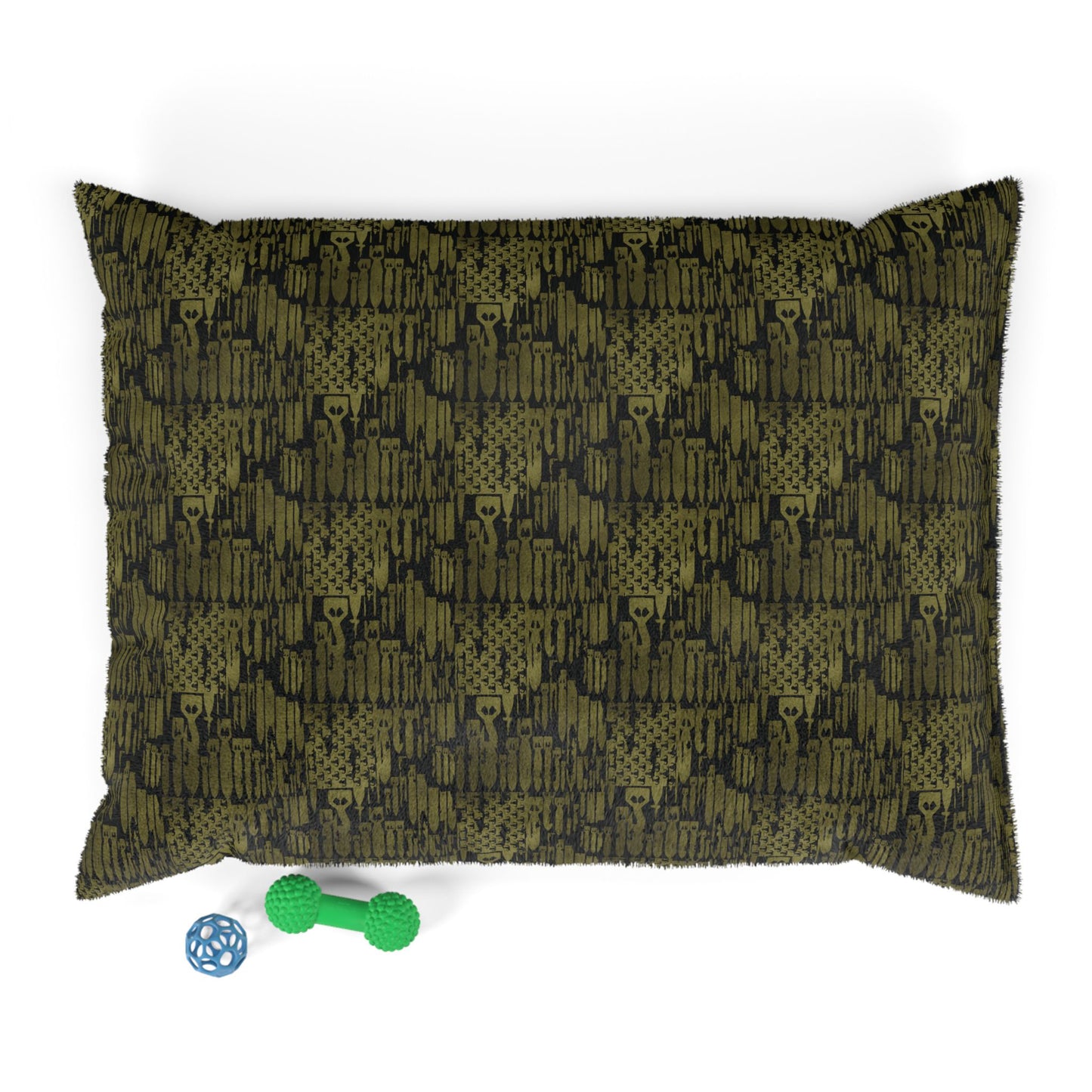 Pet Bed — "EOD Bomb Flag" (Olive on Black)