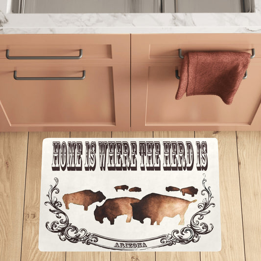 Indoor/Outdoor Mat - "Home is Where the Herd is" (Arizona Bison)