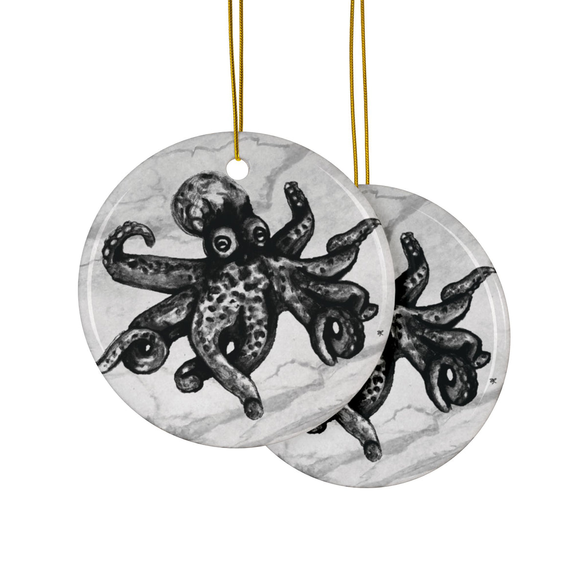 Ornament - "O is for Octopus" (BW)
