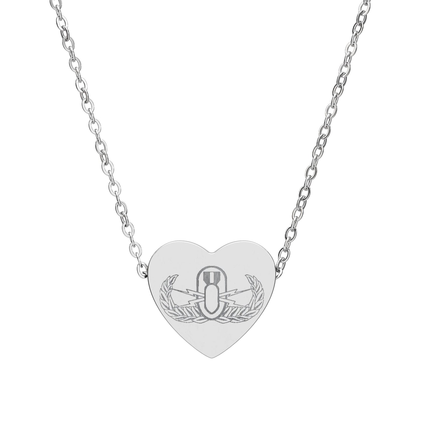 Engraved Heart Necklace — "EOD Basic Badge"