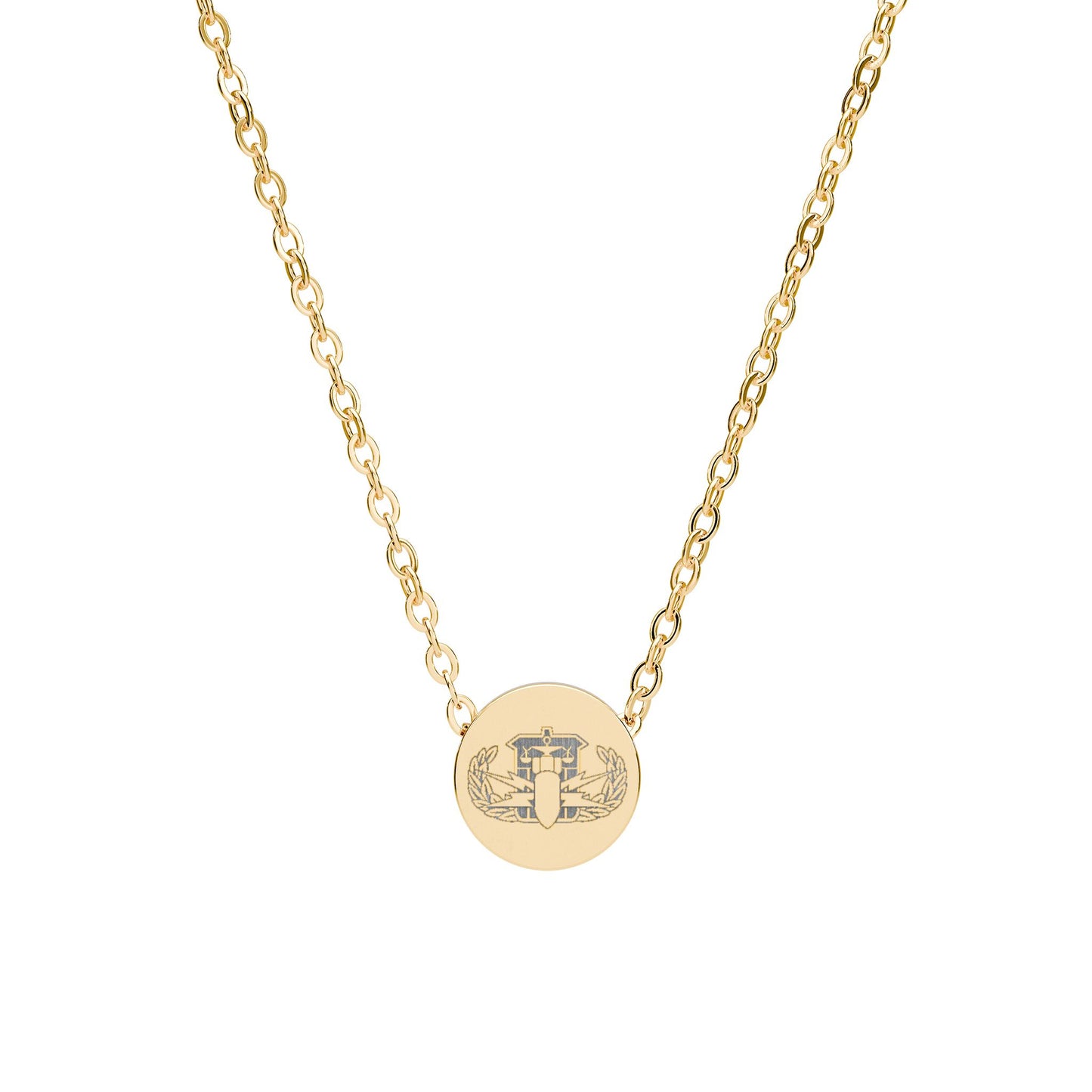 Engraved Mini Circle Necklace — "PSBT Badge"
