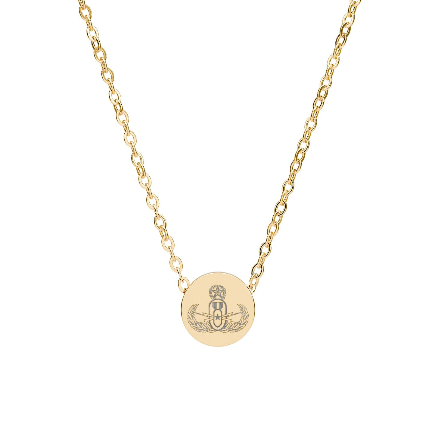 Engraved Mini Circle Necklace - "EOD Master Badge"