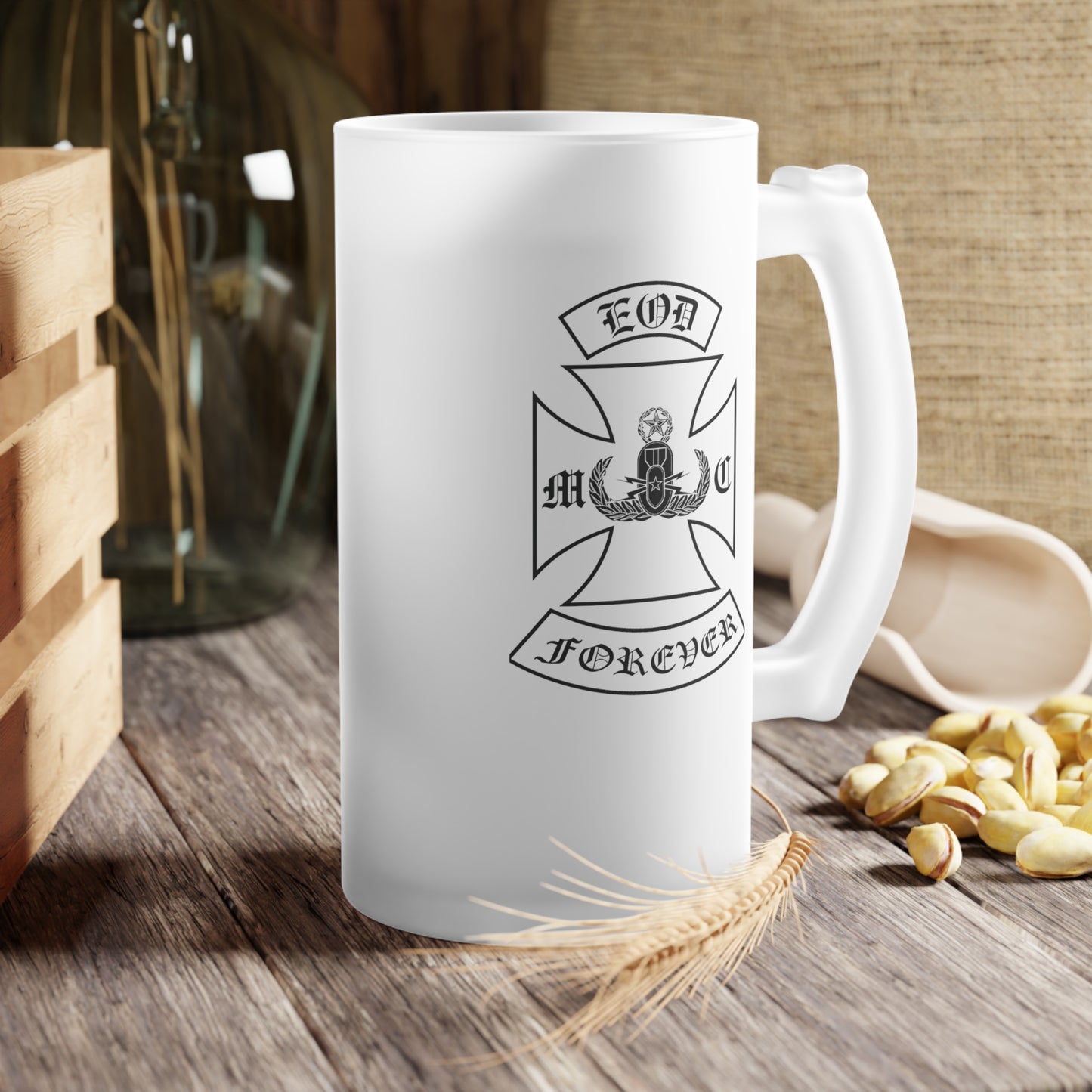 Frosted Glass Beer Stein — Classic Frosted Mug for Beer Lovers