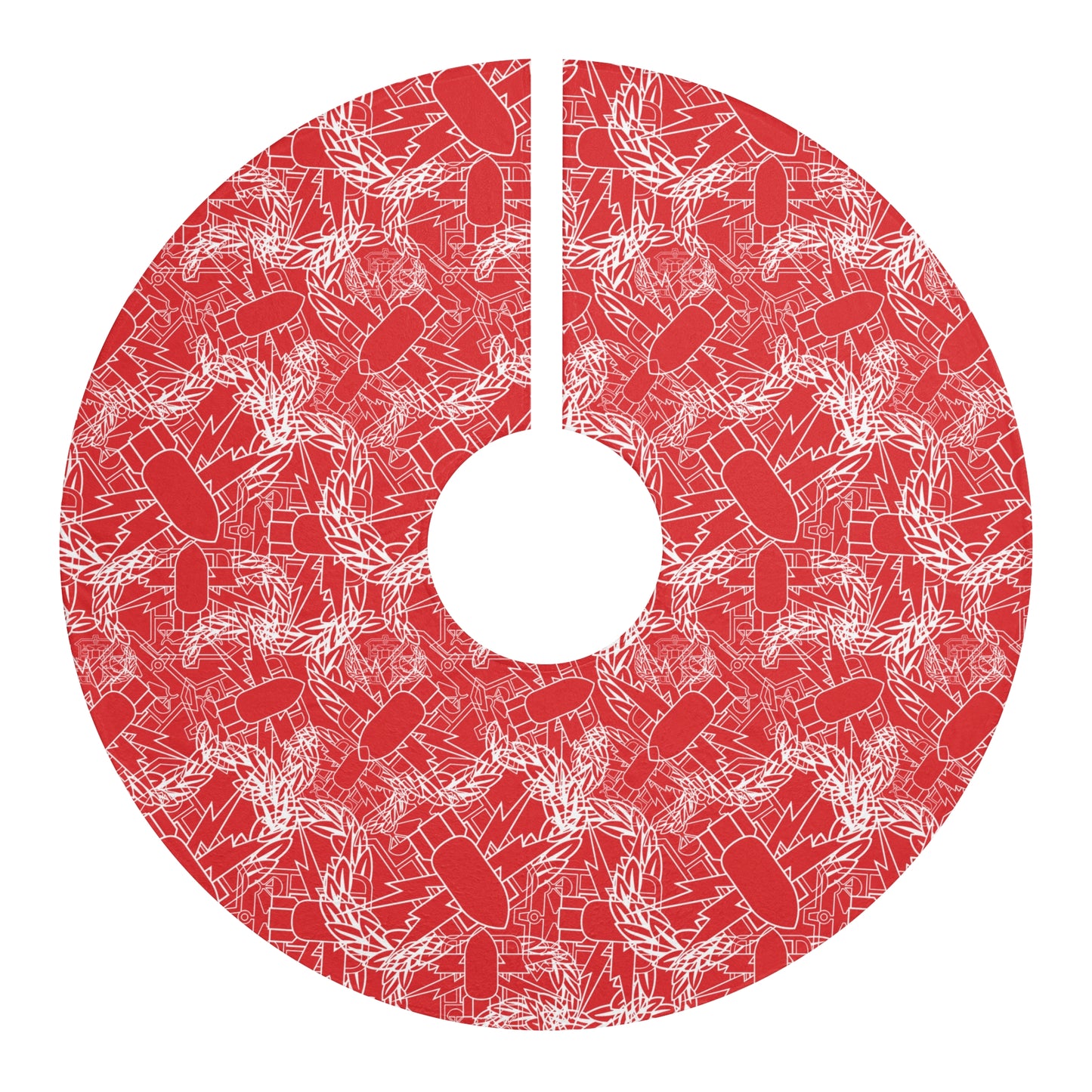 Tree Skirt — "It's 5 o'clock Somewhere" (PSBT - White on Red)