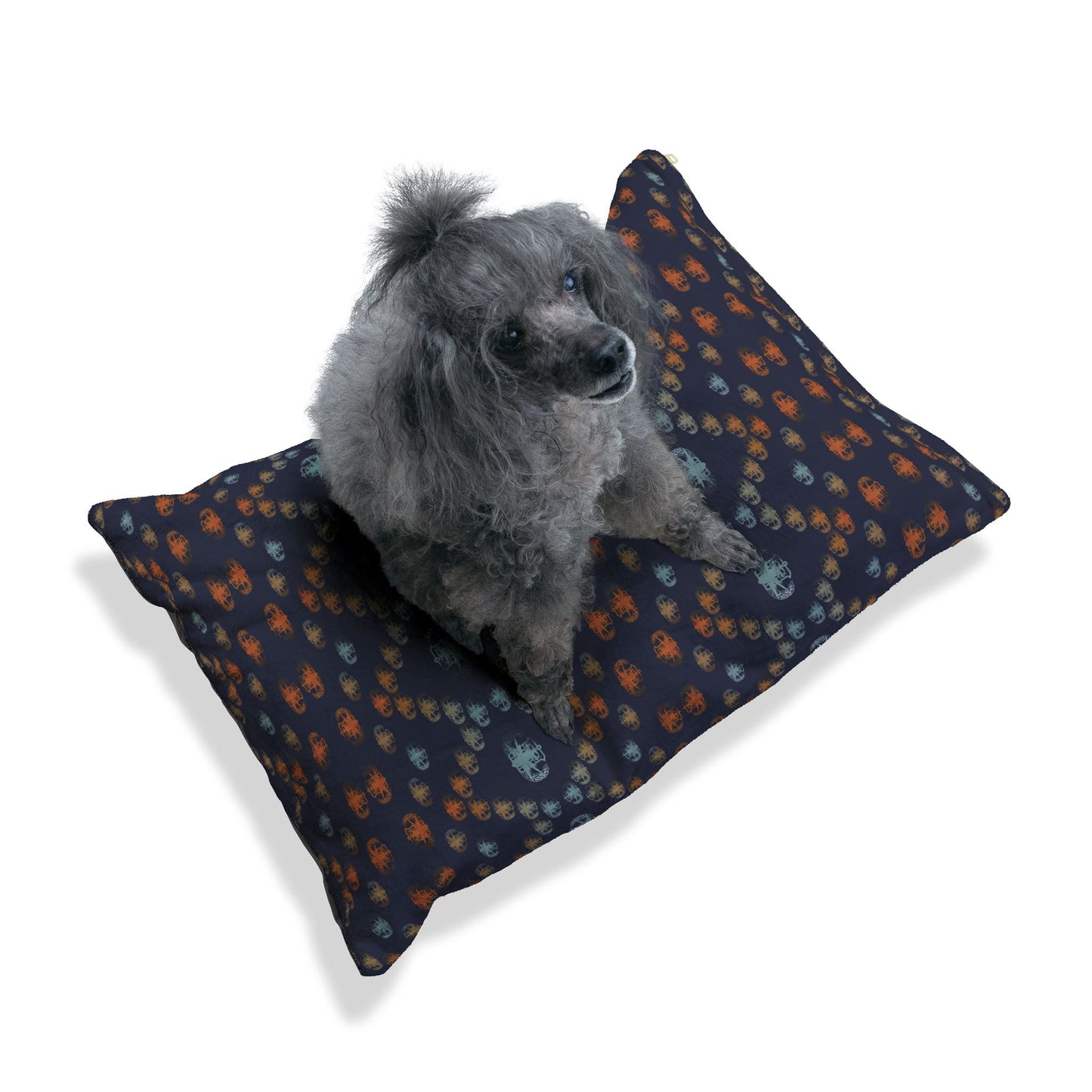 Pet Bed — "PSBT Aztec" (Rust & Blue)