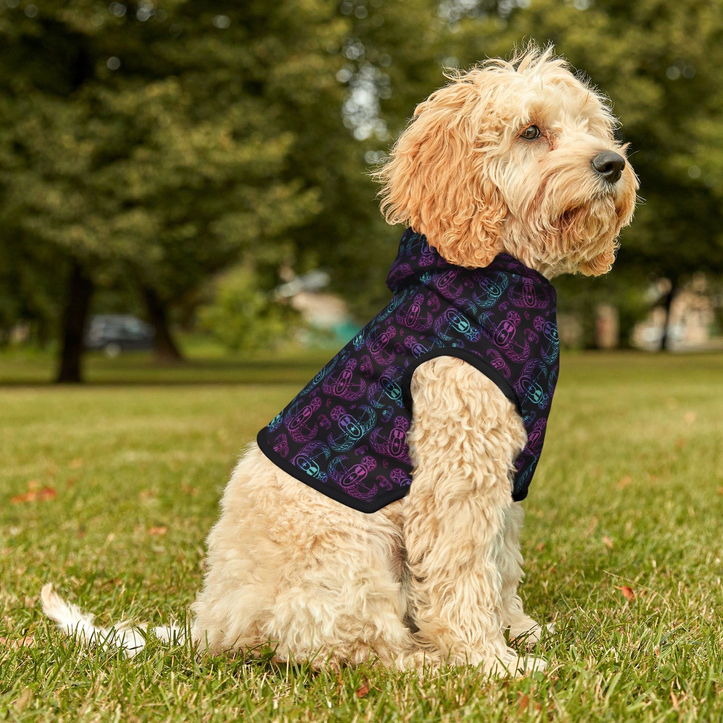 Print On Demand - Pet Hoodie — "EOD BOMBre" (Pink/Turquoise/Purple)