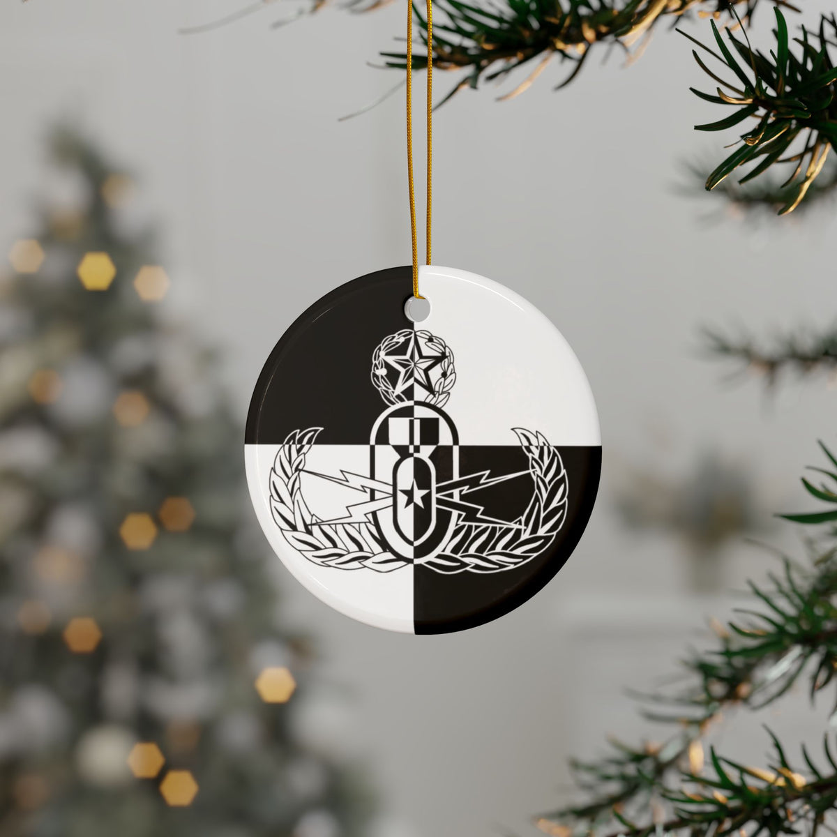 Ornament - "EOD Master Badge" (Checkered Flag)