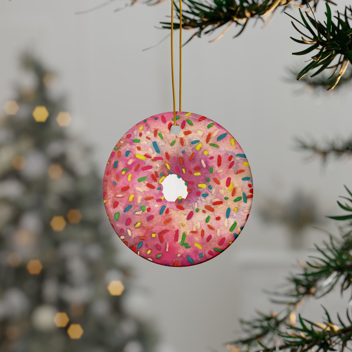 Ornament - "Pink Sprinkled Donut"