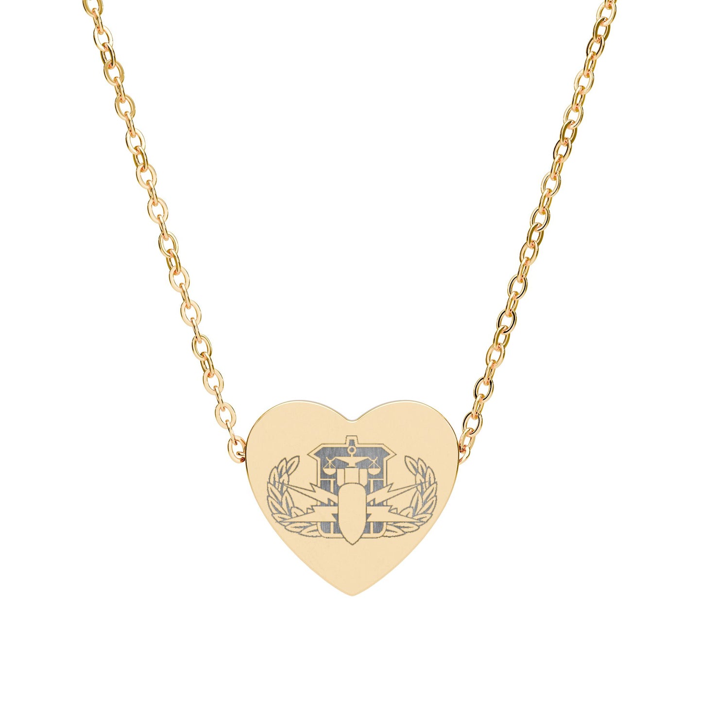 Engraved Heart Necklace — "PSBT Badge"
