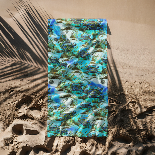 Beach Towel - "Crab Island Treasure"