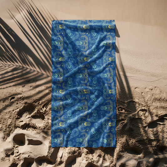 Beach Towel - "EOD Ombre" (Yellow/Turquoise/Green)