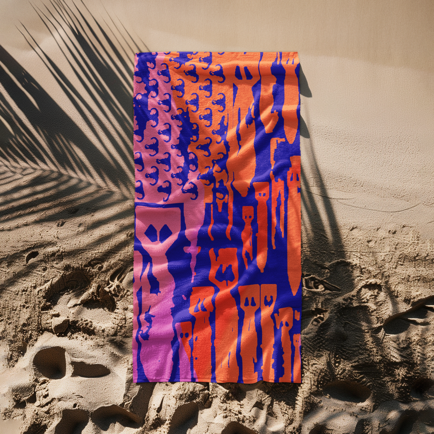 Beach Towel - "EOD Bomb Flag" Oranges and Purples