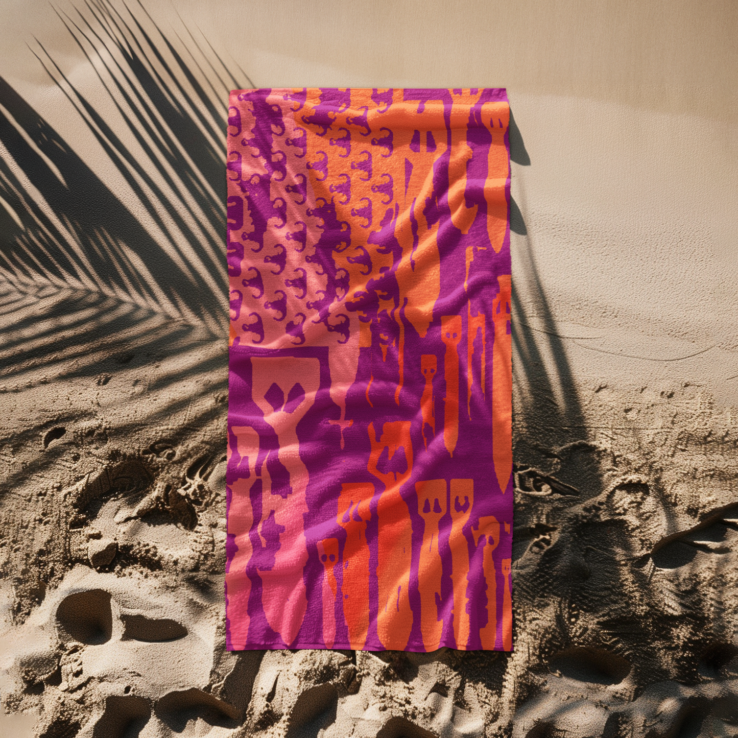 Beach Towel - "EOD Bomb Flag" Oranges and Pinks