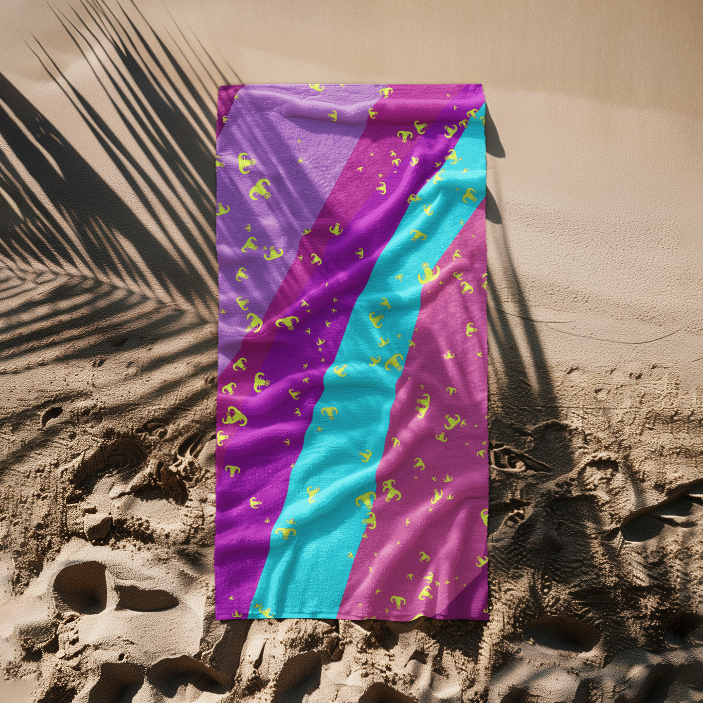 Beach Towel - "EOD Confetti and Stripes"