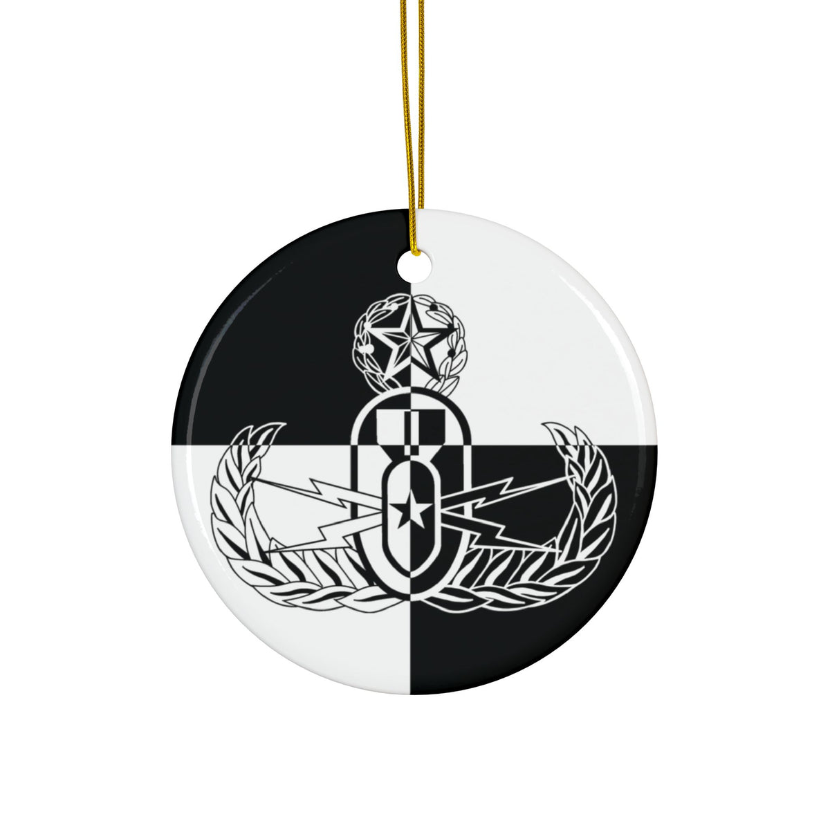 Ornament - "EOD Master Badge" (Checkered Flag)