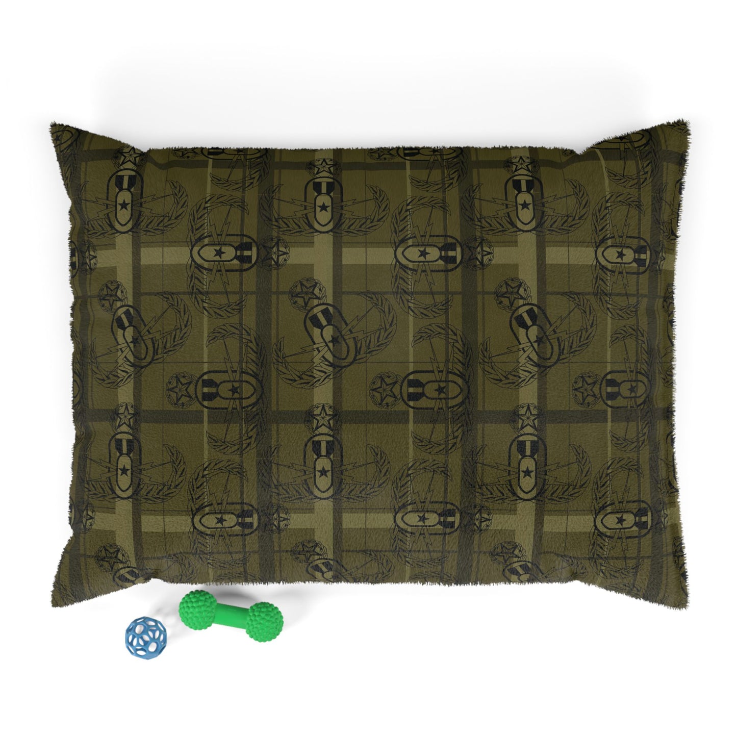 Pet Bed — "EOD Plaid" (Olive)