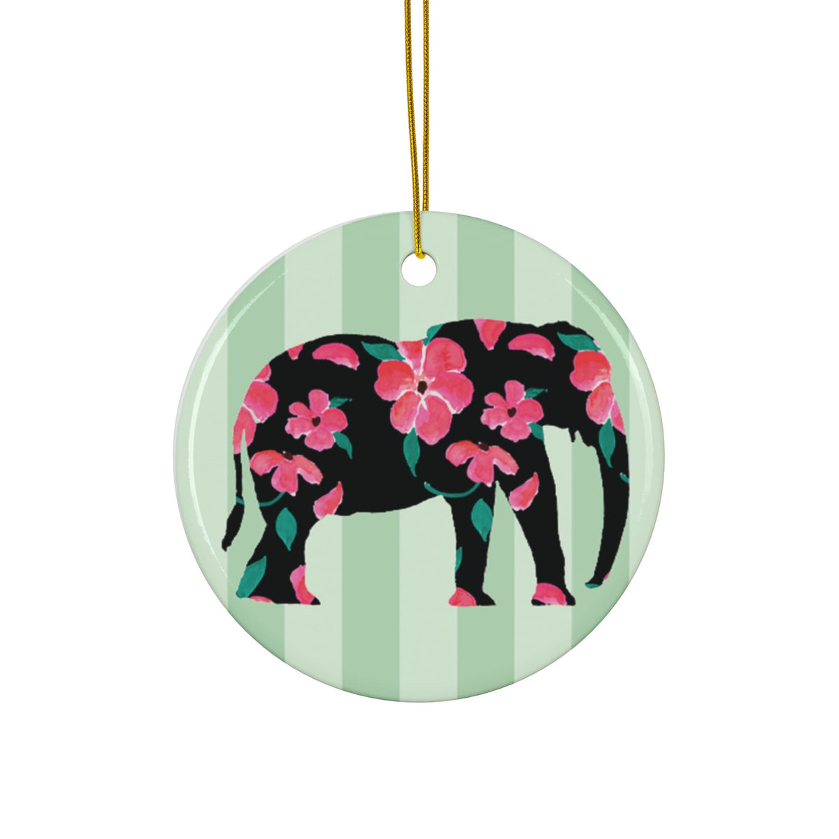 Ornament - "Pink Petal Elephant"