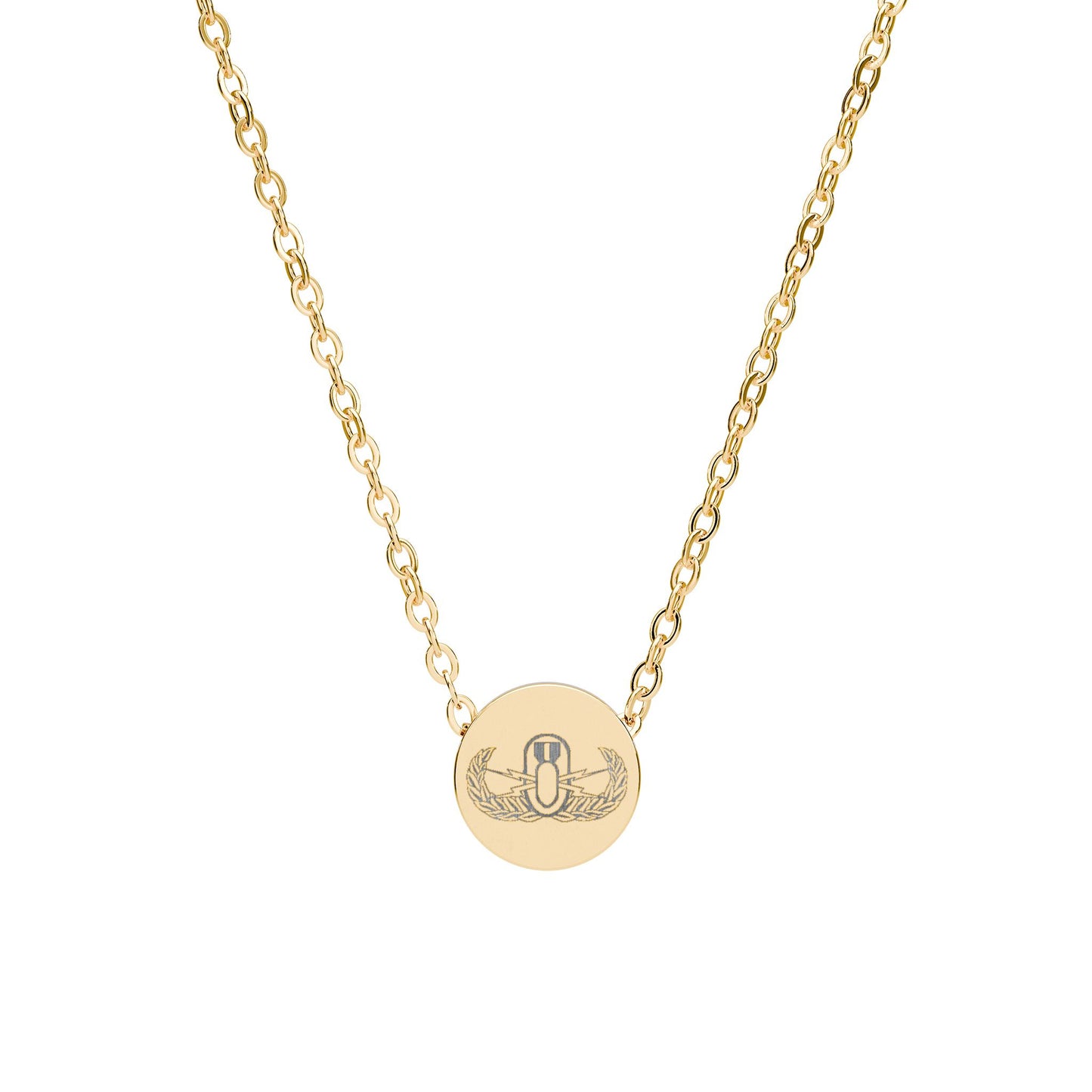 Engraved Mini Circle Necklace — "EOD Basic Badge"