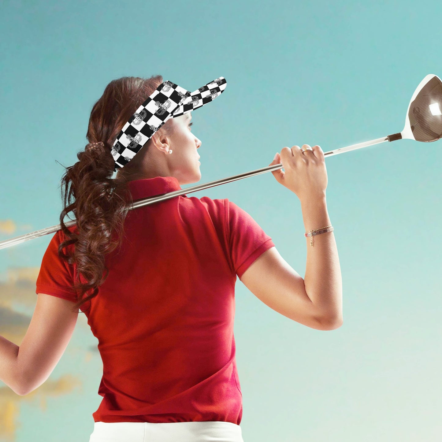 Sports Visor - "EOD Checkered Flag"