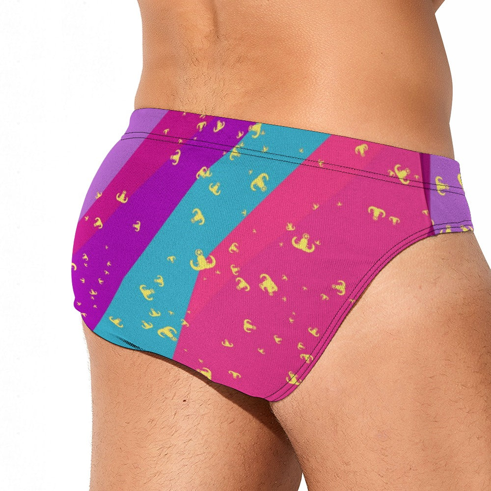 Men's Swim Briefs - "EOD Confetti Stripes"