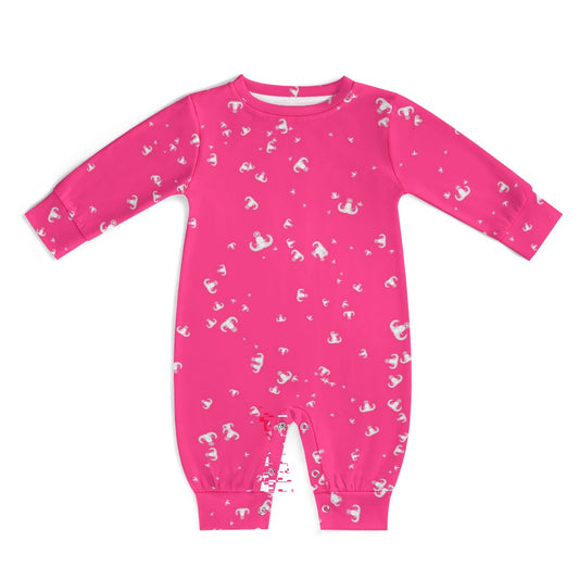 Baby Romper - "EOD Confetti" (White on Pink)