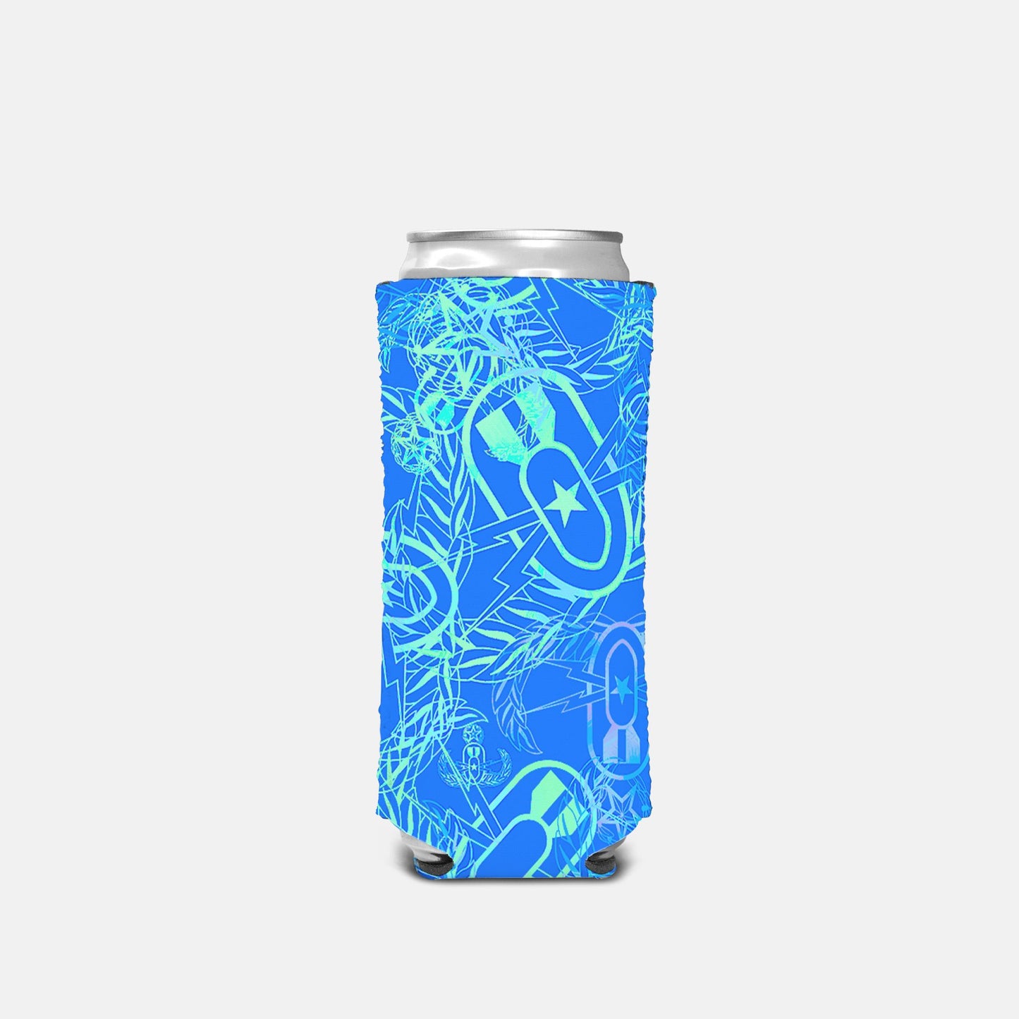 Print On Demand - Can Cooler (Slim) - "It's 5 o'clock Somewhere" (Green on Blue)