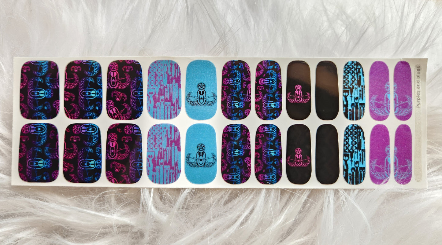 "EOD Ombre" Nail Art Strips (Purples & Blues)