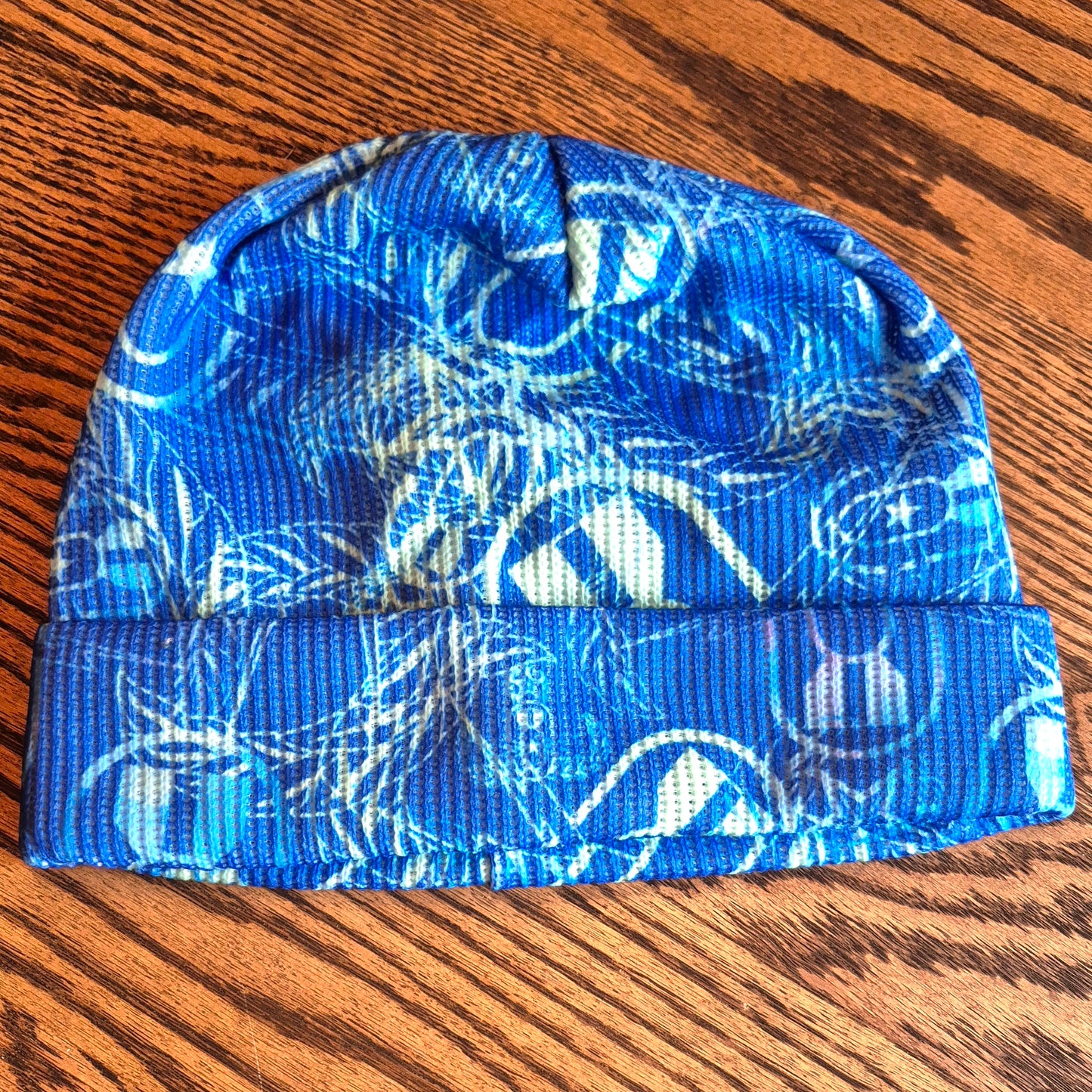 Beanie - "It's 5 o'clock Somewhere" (Green on Blue)