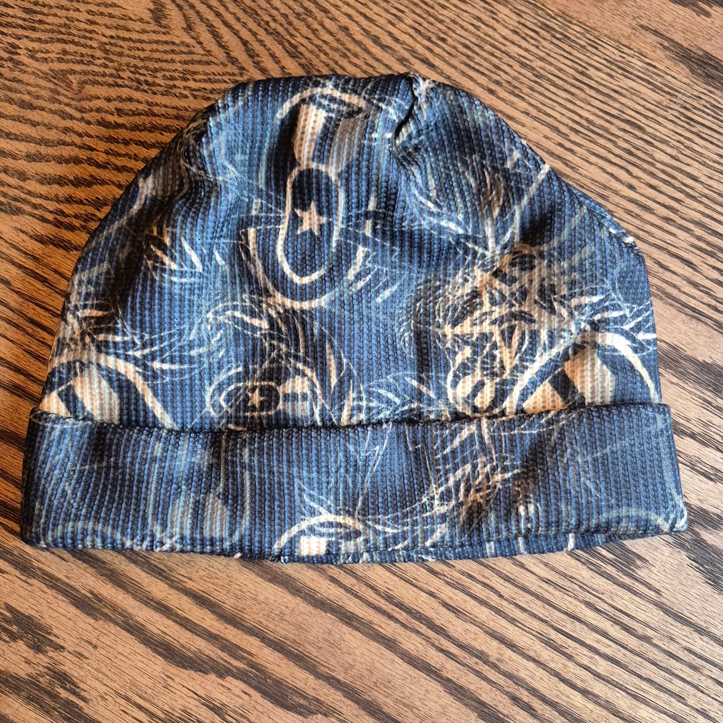 Beanie - "It's 5 o'clock Somewhere" (Tan on Black)