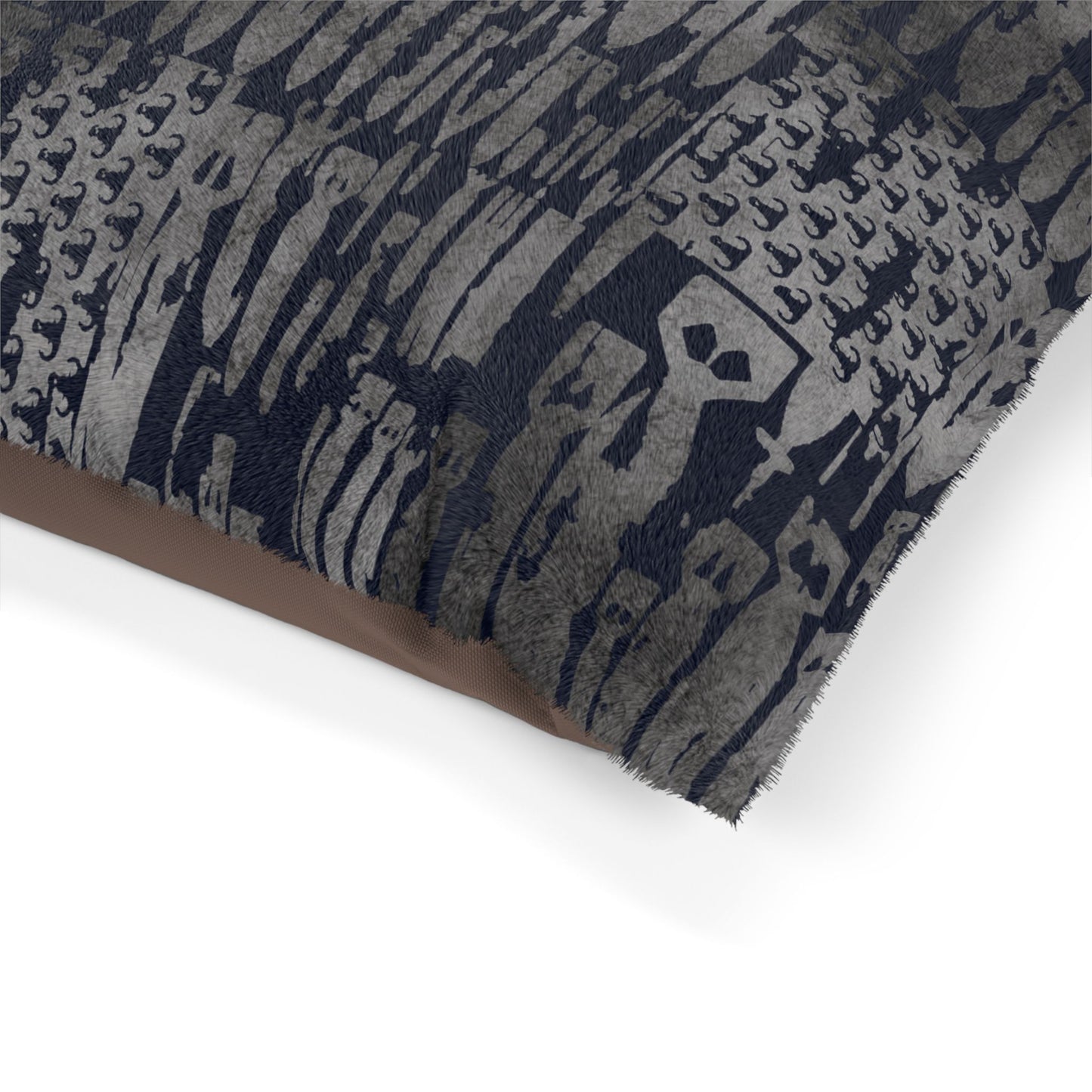 Pet Bed — "EOD Bomb Flag" (Grey on Blue)