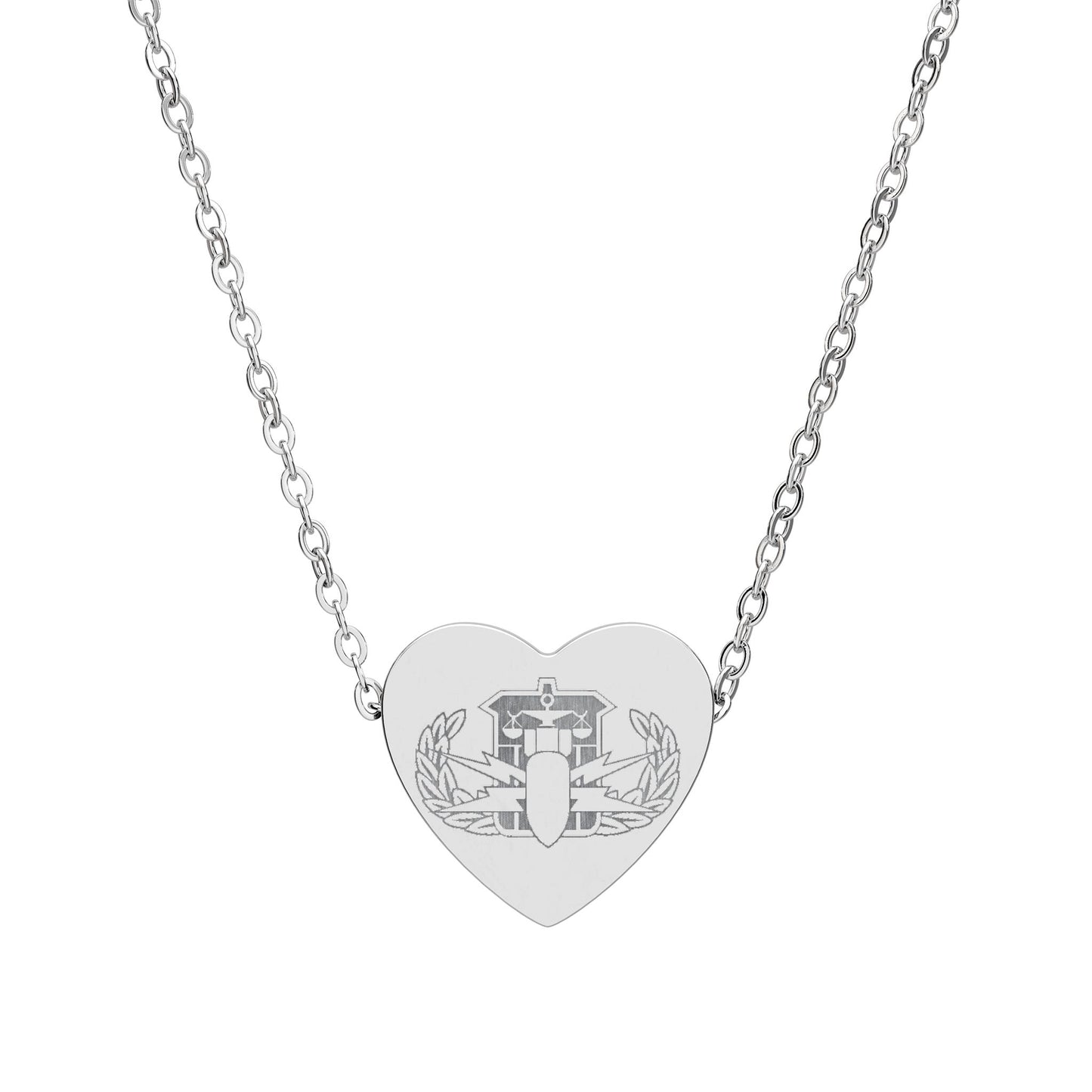 Engraved Heart Necklace — "PSBT Badge"