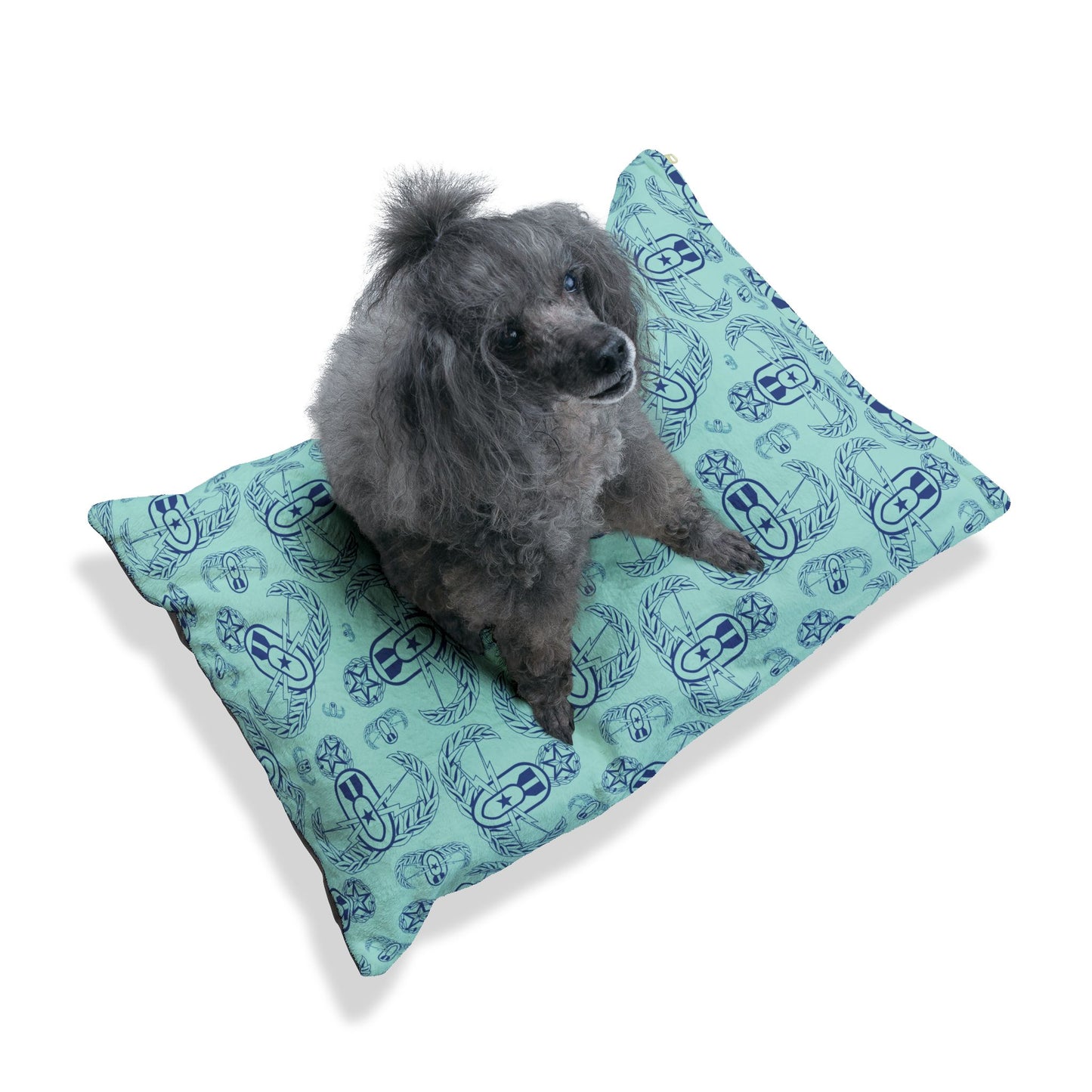 Pet Bed — "EOD Badges x 3" (Blues)