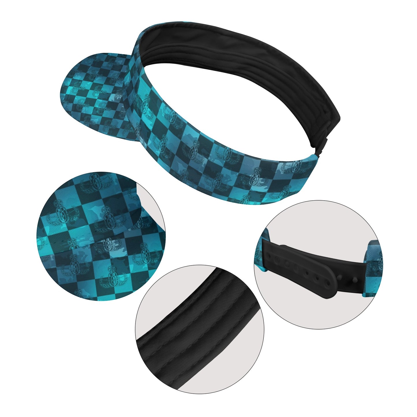 Sports Visor - "EOD Buffoulage Checkered Flag" (Teal)