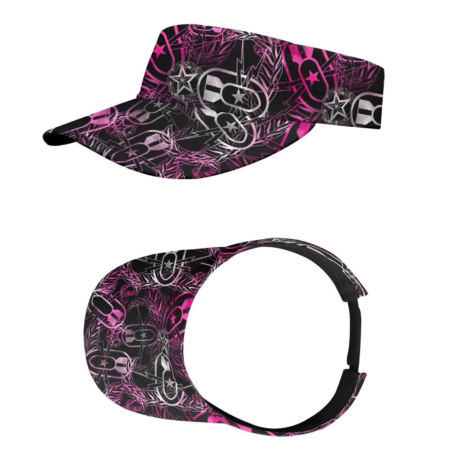 Sports Visor - "It's 5 o'clock Somewhere" (Pink on Black)