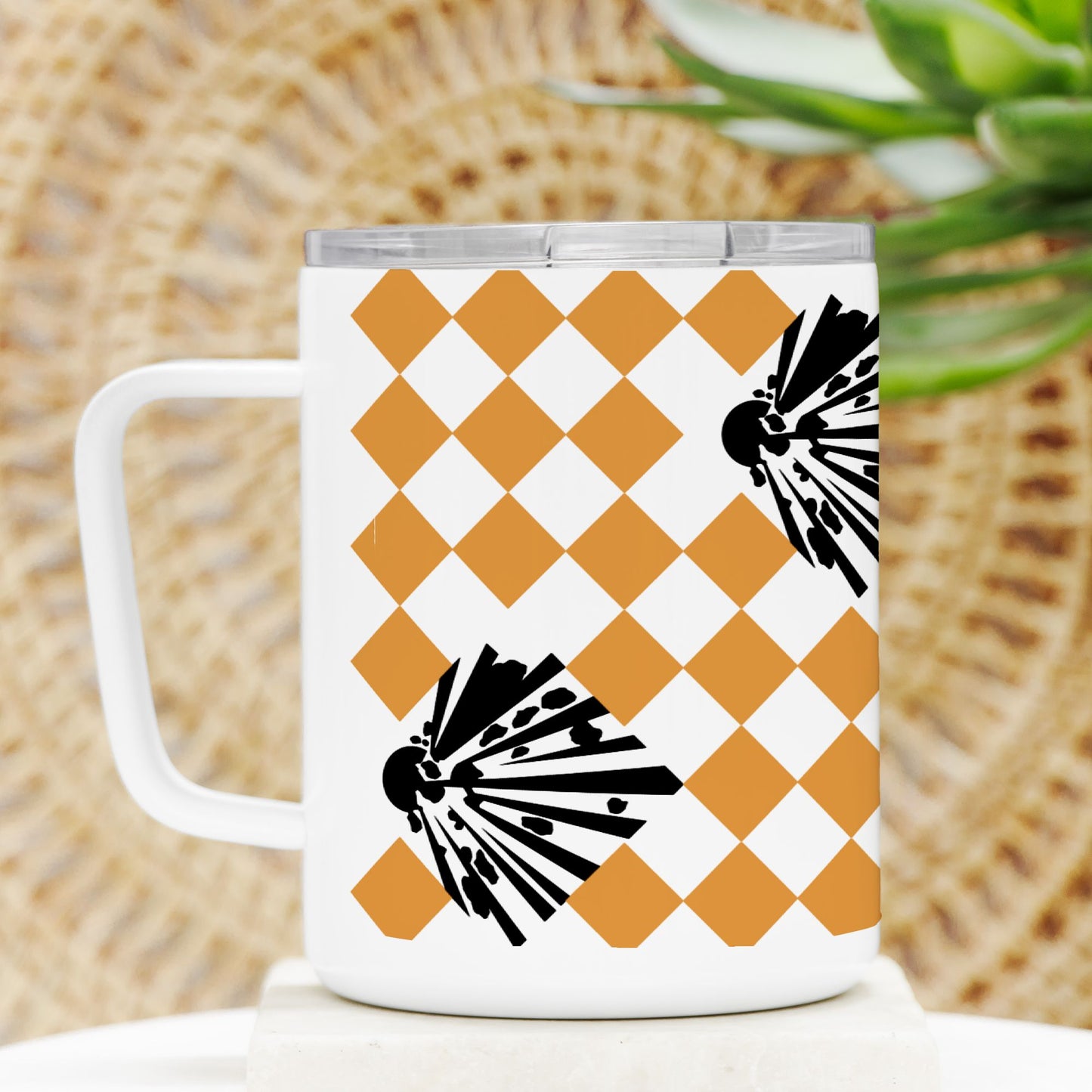 Travel Mug - "High Explosives Placard Harlequin"