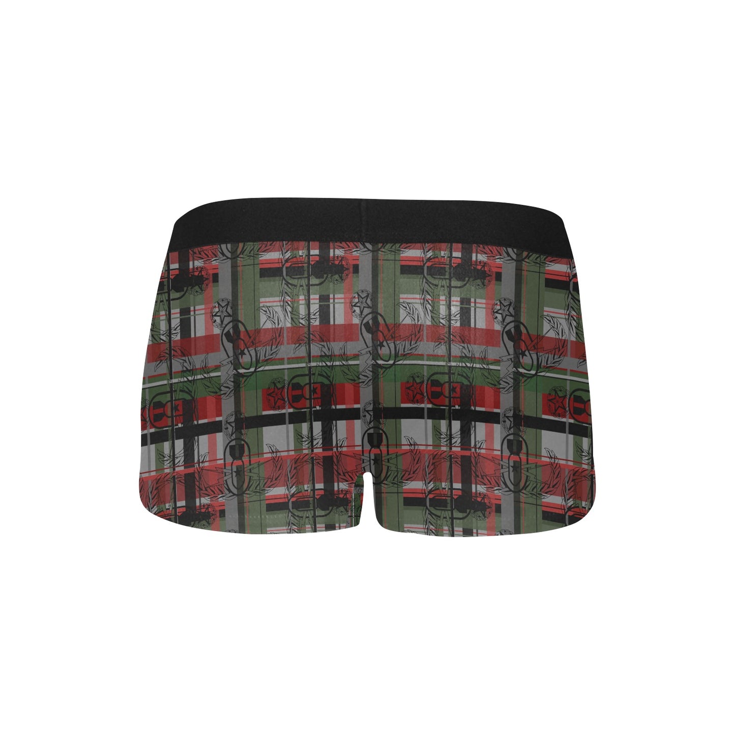 Men's Boxer Briefs with Fly - "EOD Flannel Plaid" (Red & Green)