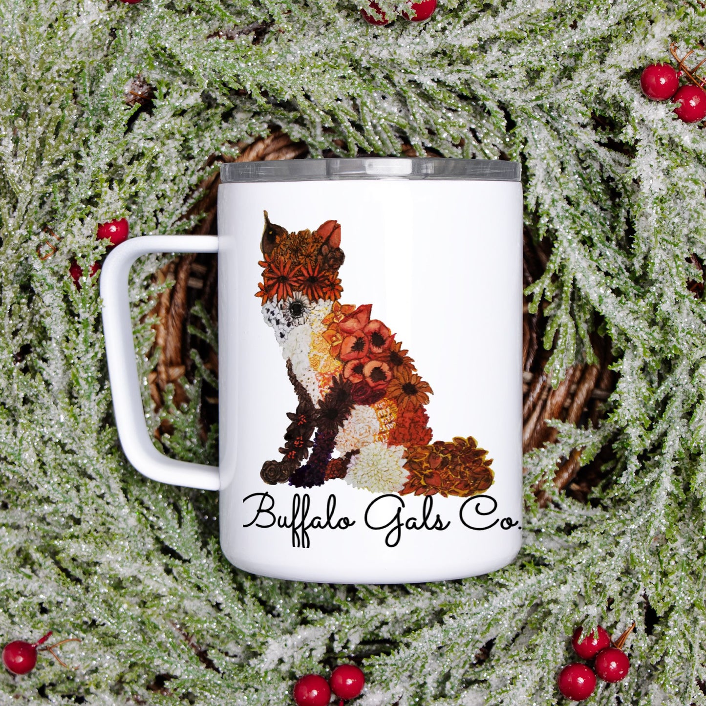 Travel Mug - "Floral Fox"