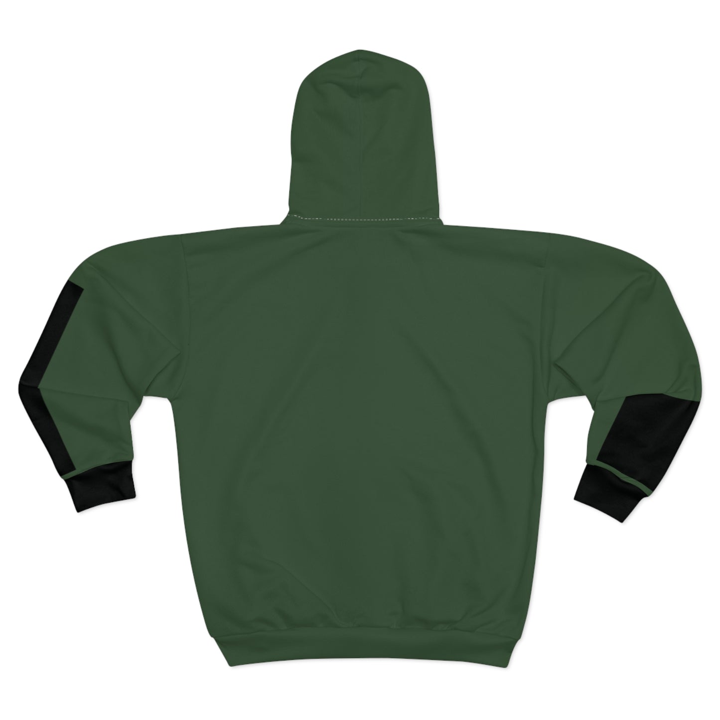 Military Green Zip Hoodie — Tactical Stripe Full-Zip Jacket