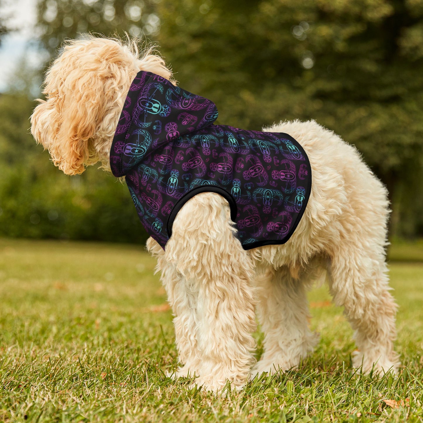 Print On Demand - Pet Hoodie — "EOD BOMBre" (Pink/Turquoise/Purple)
