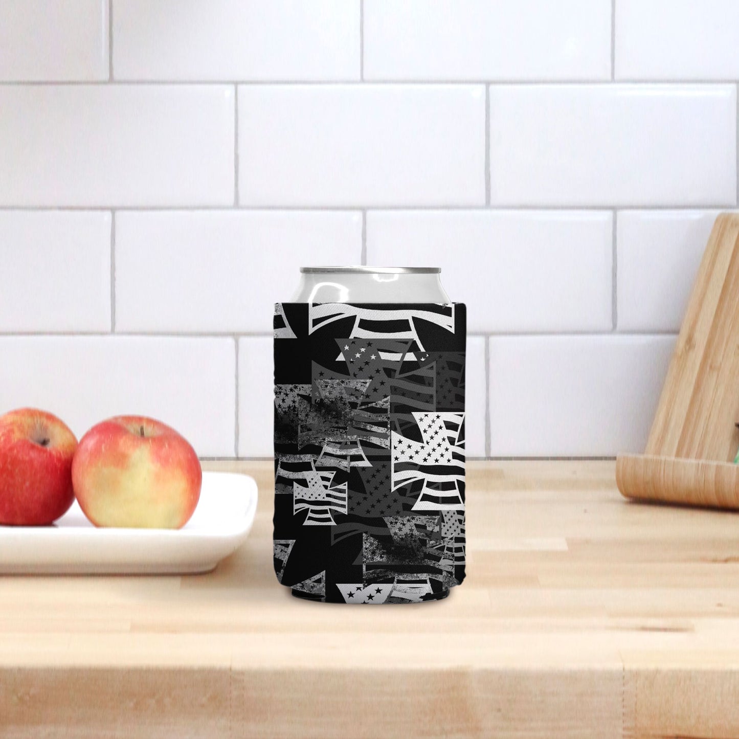 Print On Demand - Can Cooler - "American Iron Cross Graffiti"