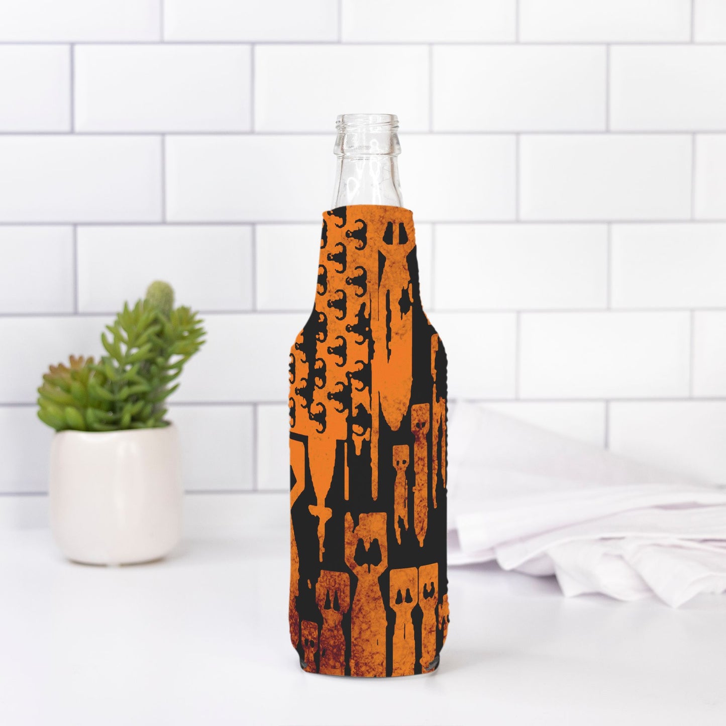 Print On Demand - Bottle Wrap - "EOD Bomb Flag" (Orange on Black)