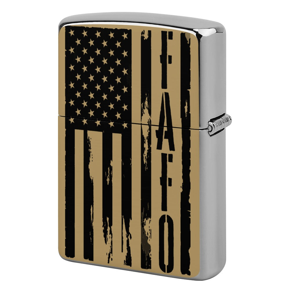 Lighter Casing - "FAFO Vertical American Flag" (Desert)