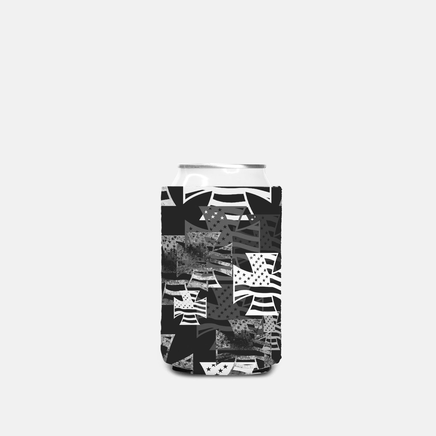 Print On Demand - Can Cooler - "American Iron Cross Graffiti"