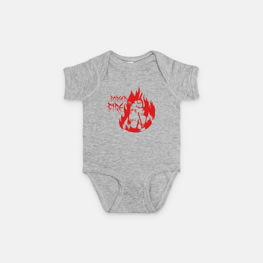 Onesie - "Forged in Fire" (Red on Grey)