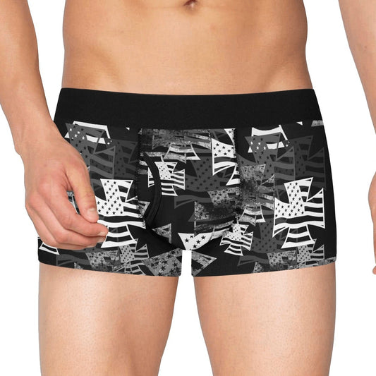 Men's Boxer Briefs with Fly - "American Iron Cross Graffiti"