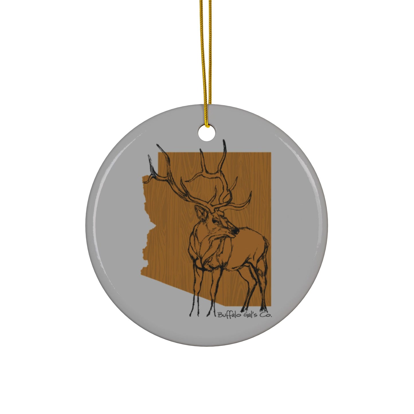 Ornament - "AZ Elk" (Gold)
