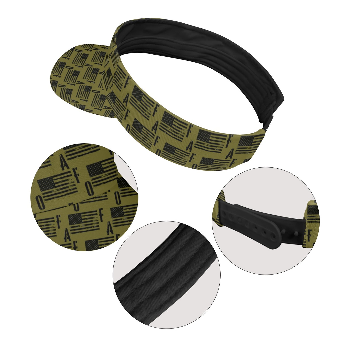 Sports Visor - "FAFO American Flag" (Olive)