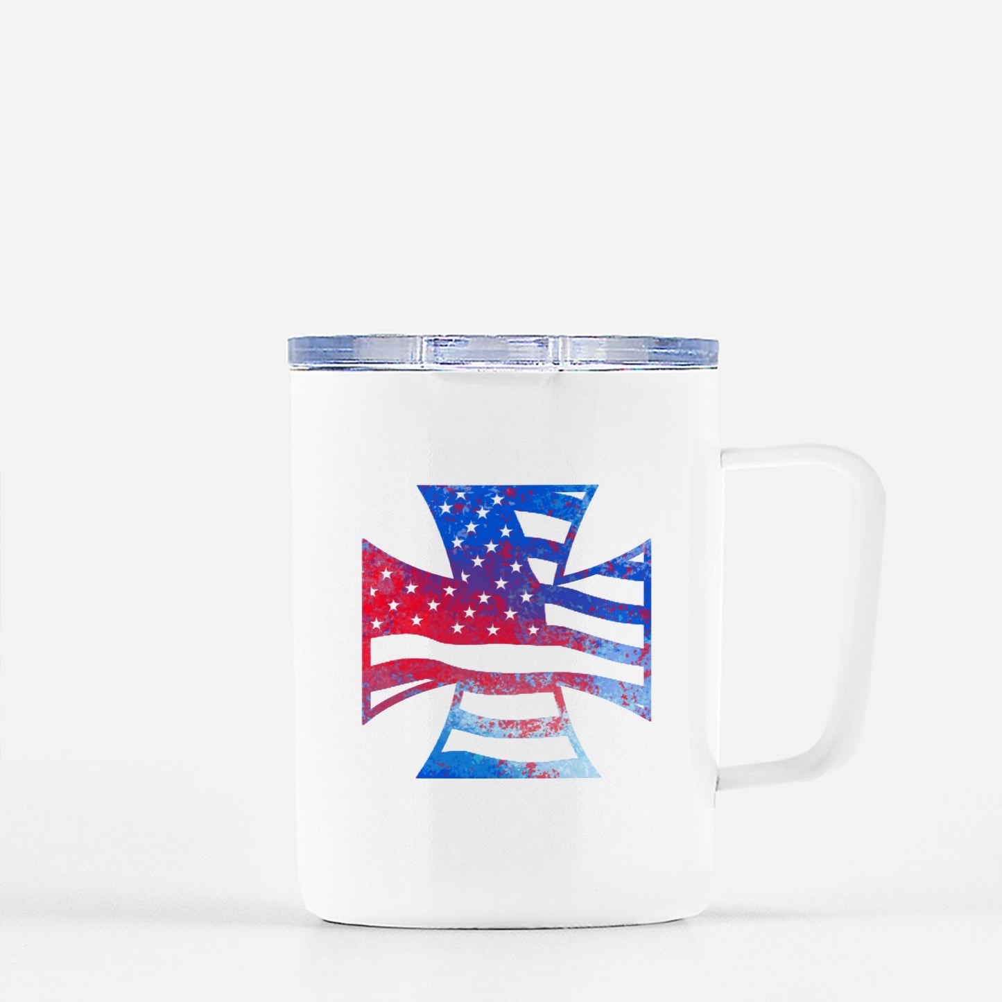 Travel Mug - "American Iron Cross Graffiti" (RWB)