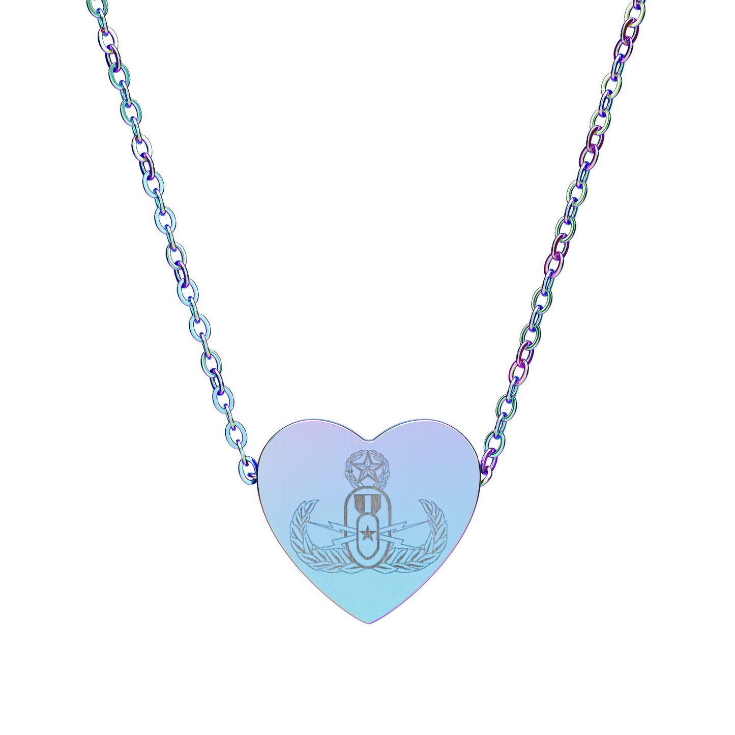 Engraved Heart Necklace – "EOD Master Badge"