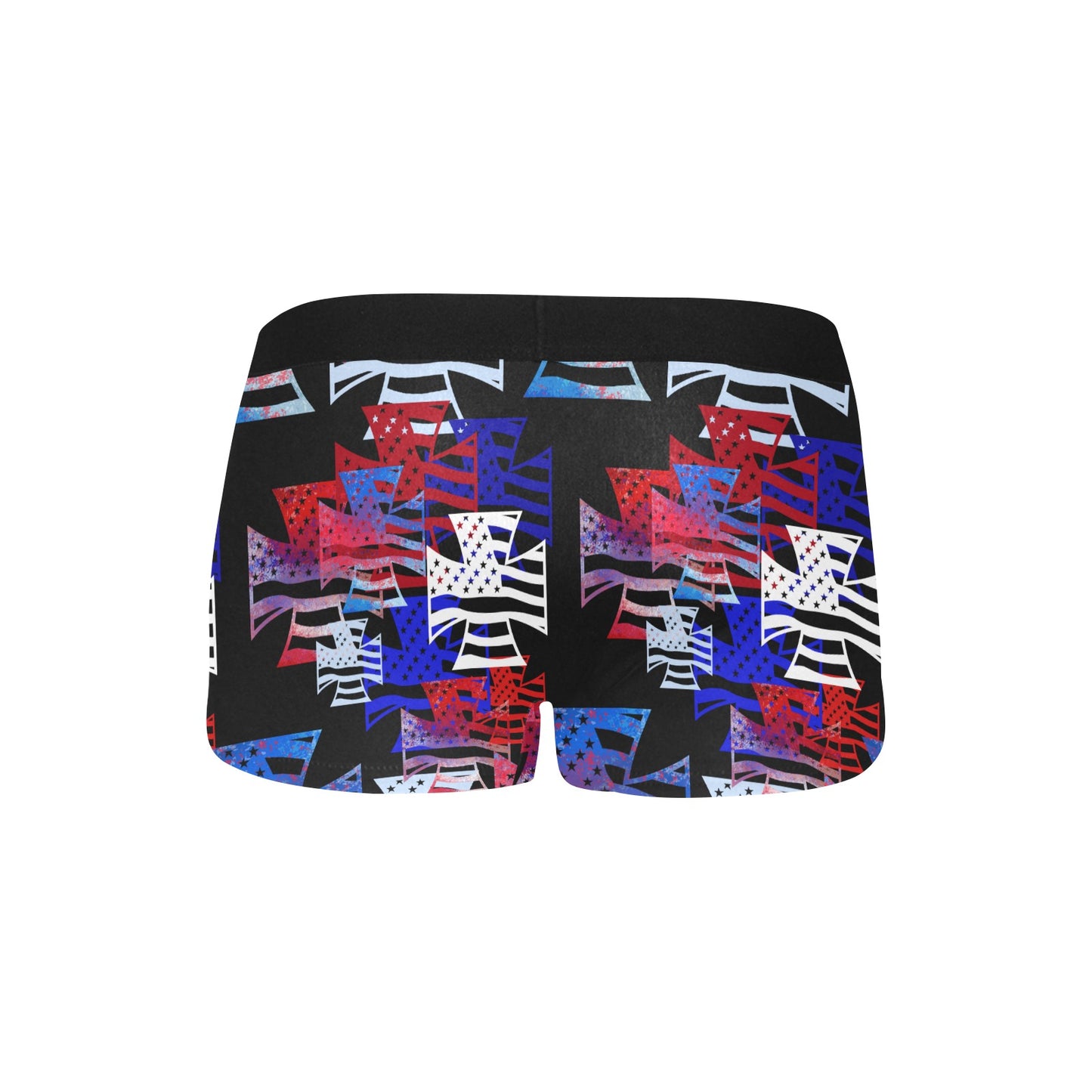 Men's Boxer Briefs with Fly - "American Iron Cross Graffiti" (RWB)
